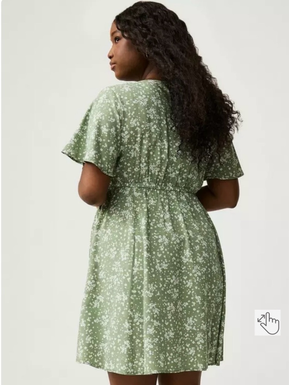 Torrid 21 Sage Green Floral V-Neck Midi Dress - Picture 11 of 14